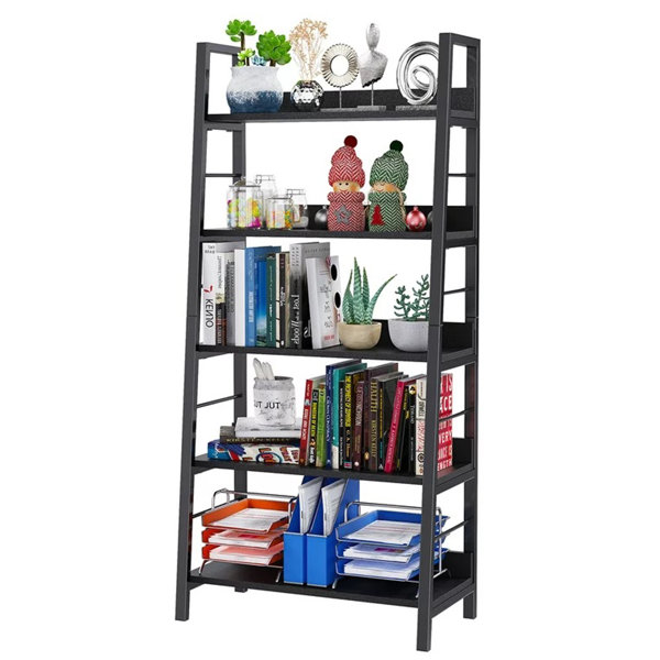 Ebern Designs Eleri 5 Tiered Bookshelf, Ladder Shelf Etagere Bookcase